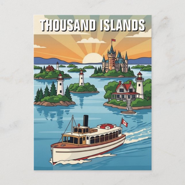 Cartão Postal Mil Ilhas Ontário Canadá (Frente)