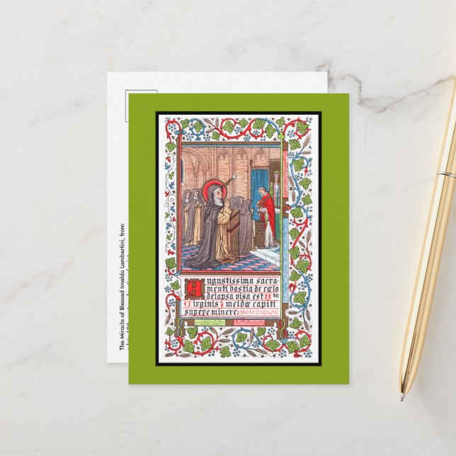 Cartão Postal Milagre de Bl. Imelda Lambertini (VVP 010) (Frente/Verso In Situ)