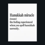 Cartão Postal Milagre de Hanukkah Engraçado Chanukah Definição J<br><div class="desc">Hanukkah, judaico, judeu, chanukah, pião, presente, aniversário, groovy, natal, menorá</div>