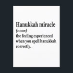 Cartão Postal Milagre de Hanukkah Engraçado Chanukah Definição J<br><div class="desc">Hanukkah, judaico, judeu, chanukah, pião, presente, aniversário, groovy, natal, menorá</div>