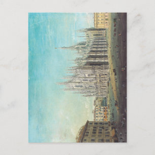 Cartão Postal Milan Piazza del Duomo 1850s por Carlo Bossoli Art