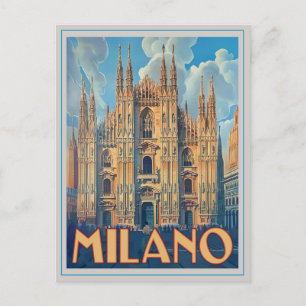 Cartão Postal Milano, Itália Retro