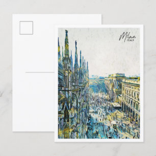 Cartão Postal Milão Itália Bellinda Paint