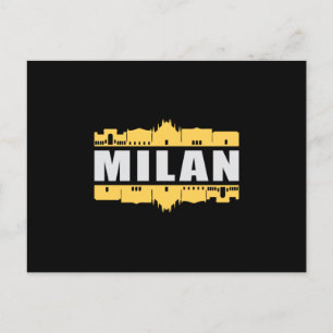Cartão Postal Milão Itália Cidade Skyline Cityscape Funny Gift