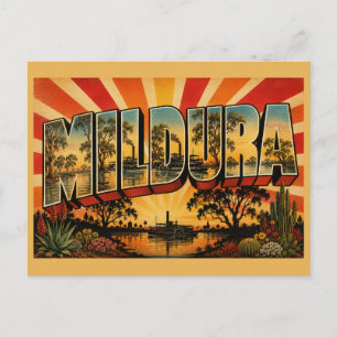 Cartão Postal Mildura Vitória Austrália Rio Murray Arte