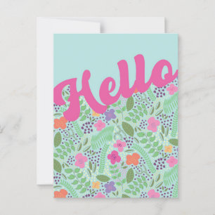 Cartão Postal Milefleur Stylized Flowers Olá Pensando em você