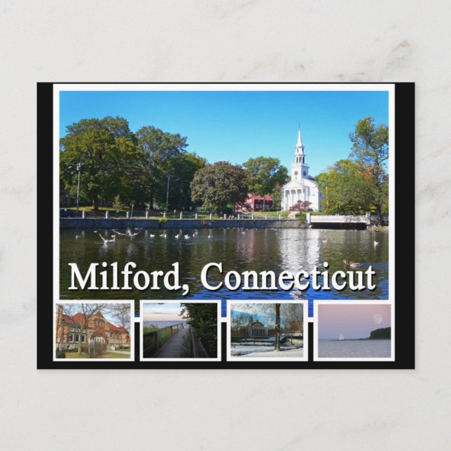 Cartão Postal Milford Connecticut Multiview (Frente)
