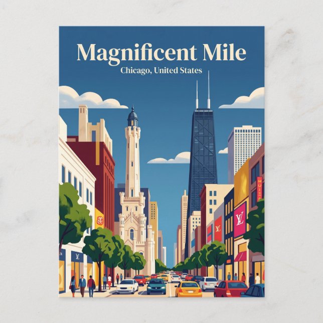 Cartão Postal Milha Magnífica Illinois (Frente)