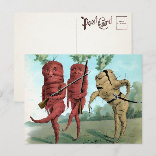 Cartão Postal Militar de Cenoura Vitoriana (Frente/Verso)