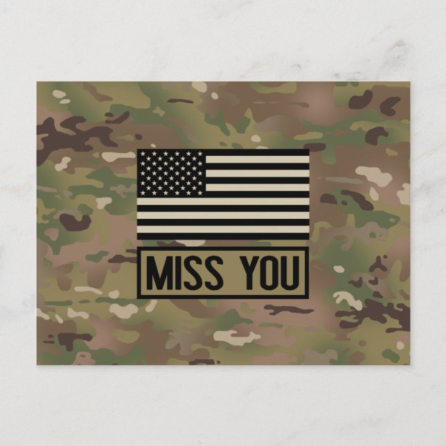 Cartão Postal Military - Miss You (Frente)