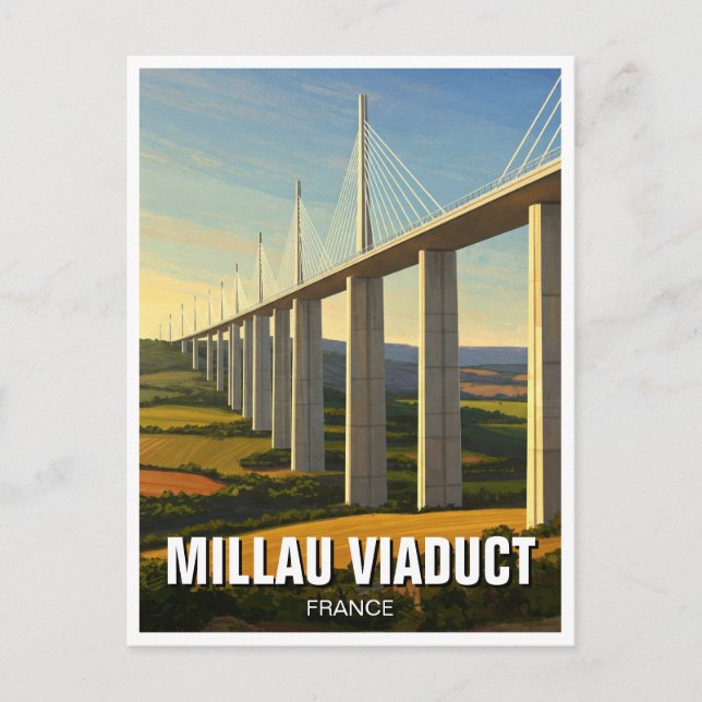 Cartão Postal Millau Viaduct França Viagem (Frente)