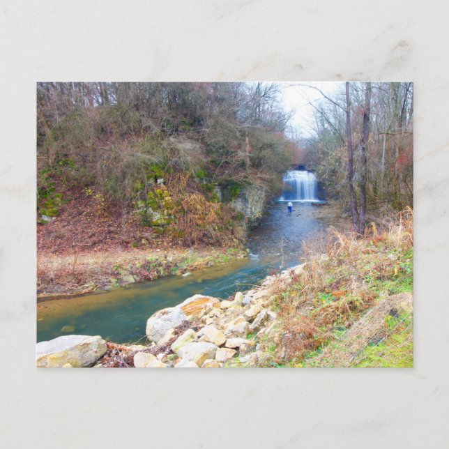 Cartão Postal Millikin Falls, QT Metro Park, Columbus, Ohio (Frente)