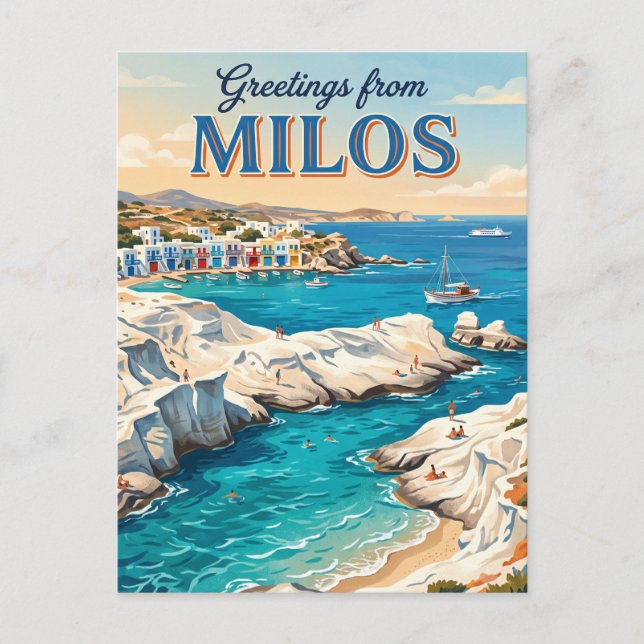 Cartão Postal Milos Grécia (Frente)
