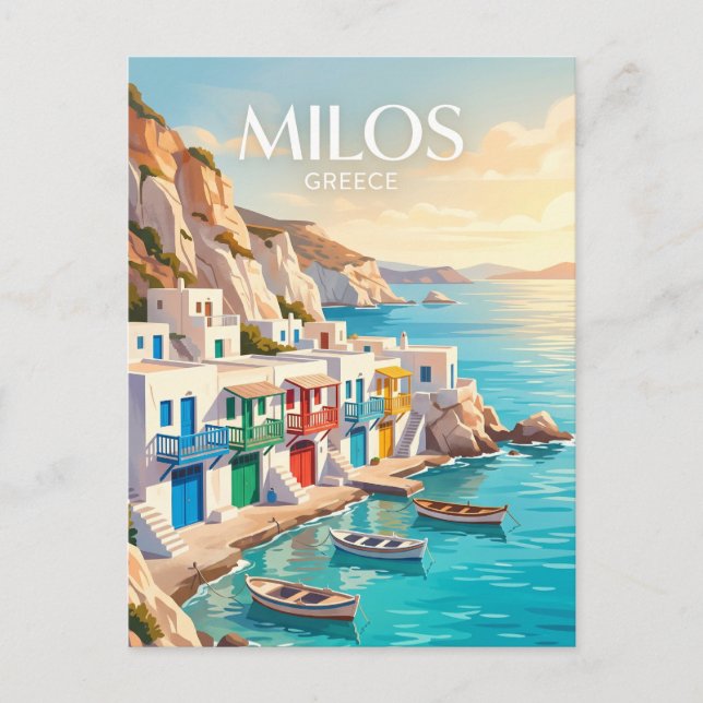 Cartão Postal Milos Grécia (Frente)