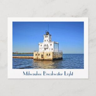 Cartão Postal Milwaukee Breakwater Lighthouse
