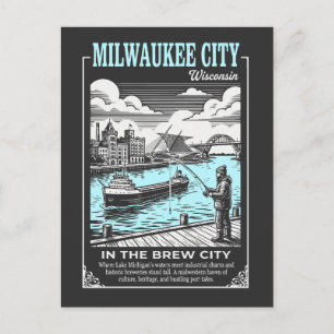 Cartão Postal Milwaukee Cidade Wisconsin Na Cidade da Cerveja