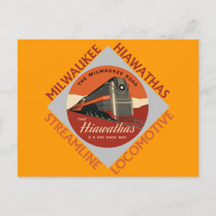 Cartão Postal Milwaukee Hiawatha Railroad