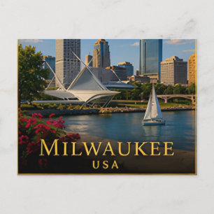 Cartão Postal Milwaukee Wisconsin Cervejaria Lago Michigan