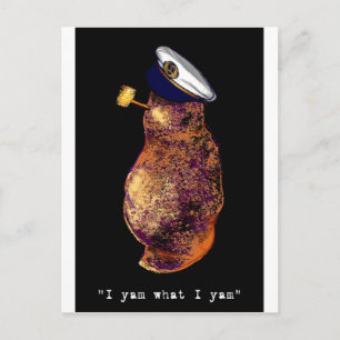 Cartão Postal Mim yam que mim yam-preto