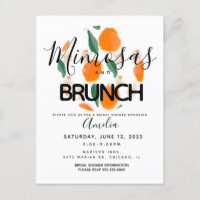Mimosa Brunch Desenhado à Mão Chá de Noiva