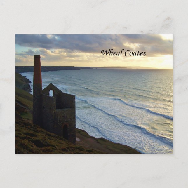 Cartão Postal Mina Wheal Coates Cornwall Inglaterra (Frente)