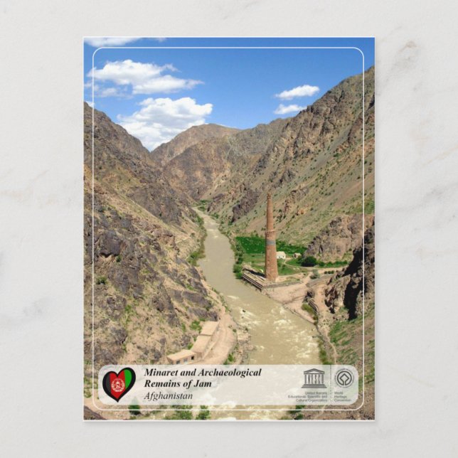 Cartão Postal Minarete e Restos Arqueológicos de Jam (Frente)