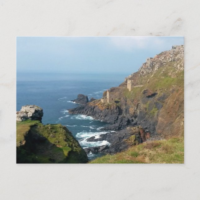 Cartão Postal Minas da Coroa Botallack Cornwall Inglaterra (Frente)