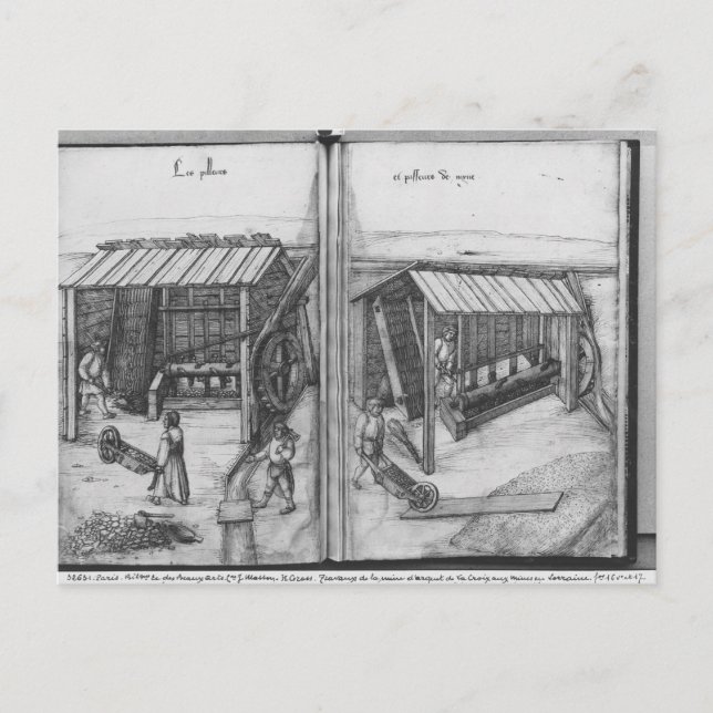 Cartão Postal Minério prateado de La Croix-aux-Mines, Lorena (Frente)