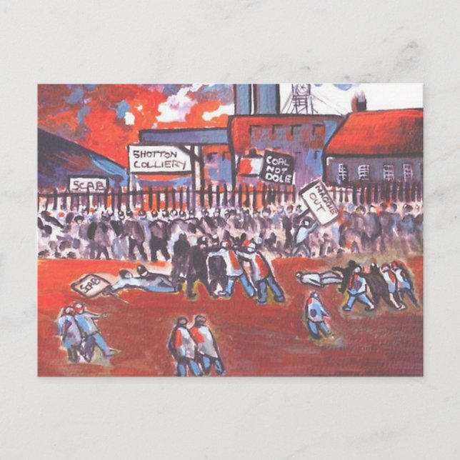 CARTÃO POSTAL MINÉRIOS DE CARVÃO GREVE CIRCA 1984 (Frente)