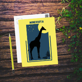 Cartão Postal Minessota Como Rua Zoo Paul Vintage Giraffe