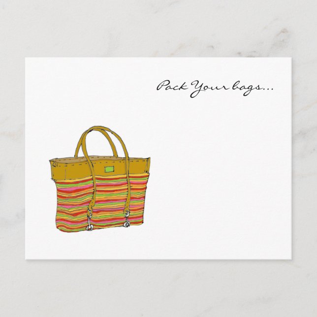 Cartão Postal Minha bolsa, Faça suas bolsas... (Frente)