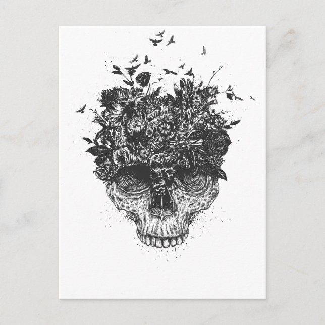 Cartão Postal Minha cabeça é uma selva (preto e branco) (Frente)