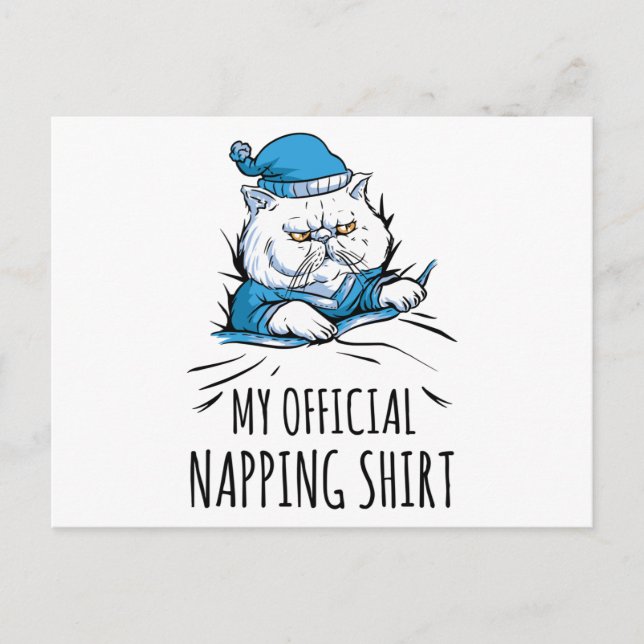 Cartão Postal Minha camisa de dormir com o cão dormindo (Frente)