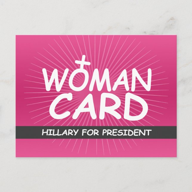 Cartão Postal Minha Carteira de Mulher - Hillary para Presidente (Frente)