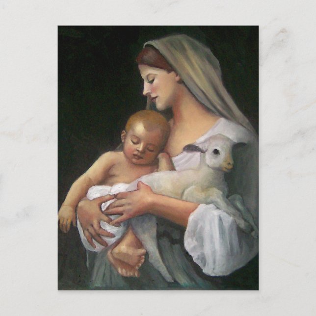 Cartão Postal Minha Cópia da "Innocência" de Bouguereau: Bebê, L (Frente)