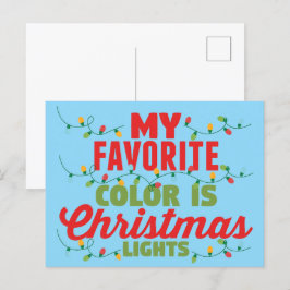 Cartão Postal Minha Cor Favorita É Luzes De Natal