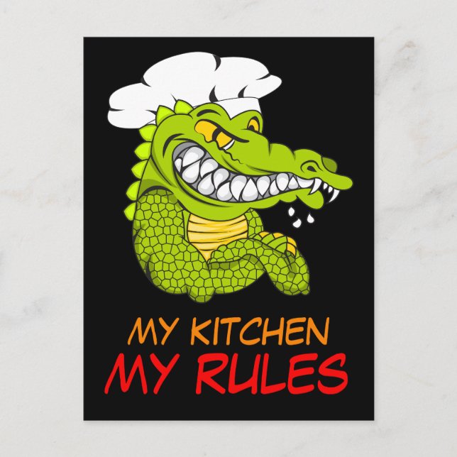 Cartão Postal Minha Cozinha Minhas Regras, Chef De Alligador, Es (Frente)