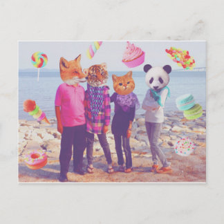 Cartão Postal Minha Família Animal Doce Pastel