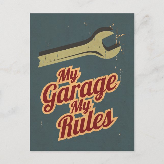 Cartão Postal Minha Garagem Minhas Regras (Frente)