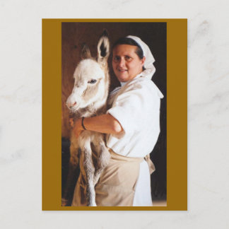 Cartão Postal Minha IRMÃ SEGURANDO SEU BURRO