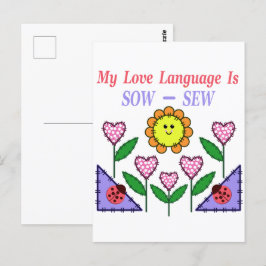 Cartão Postal Minha Linguagem De Amor É Sow - Sew