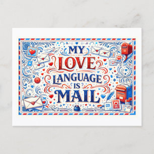 Cartão Postal "Minha Linguagem do Amor É Correio"