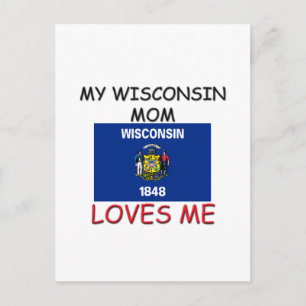 Cartão Postal Minha mãe de Wisconsin me ama