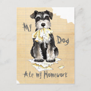 Cartão Postal Minha Miniatura Schnauzer Comeu Meu Trabalho De Ca
