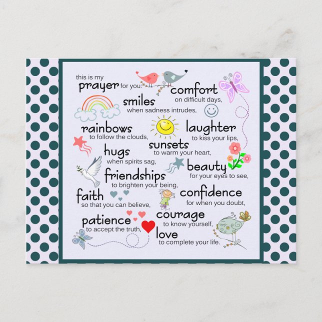 Cartão Postal Minha oração para você (Frente)