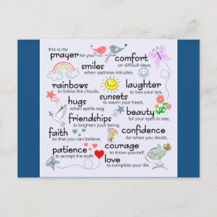 Cartão Postal Minha Oração Por Você   Azul clássico