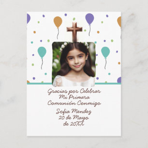 Cartão Postal Minha Primeira Comunhão Obrigado Foto Cruz Festa B