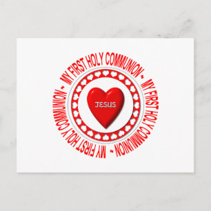 Cartão Postal Minha Primeira Comunhão Sagrada