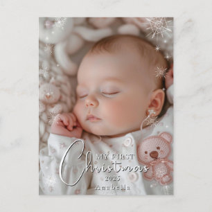 Cartão Postal Minha primeira foto de bebê de Natal