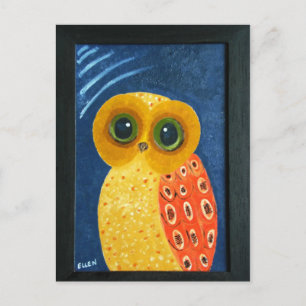 Cartão Postal Minha Primeira Pintura De Coruja